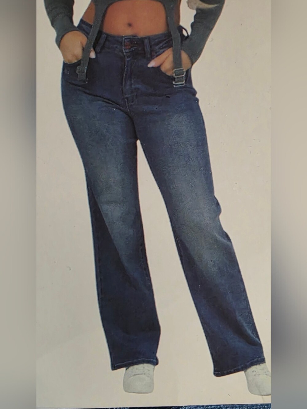 Cutie Diva High-Rise Straight Cut Leg Jeans in Dark Blue Denim NWT